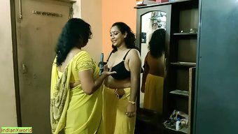 Hintli Çocuk, Bu Erotik Üçlü Videoda Iki Azgın Milf'Ten Seks Dersi Alıyor